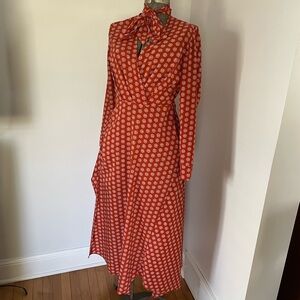 Topshop Tall Tie Neck Dress
